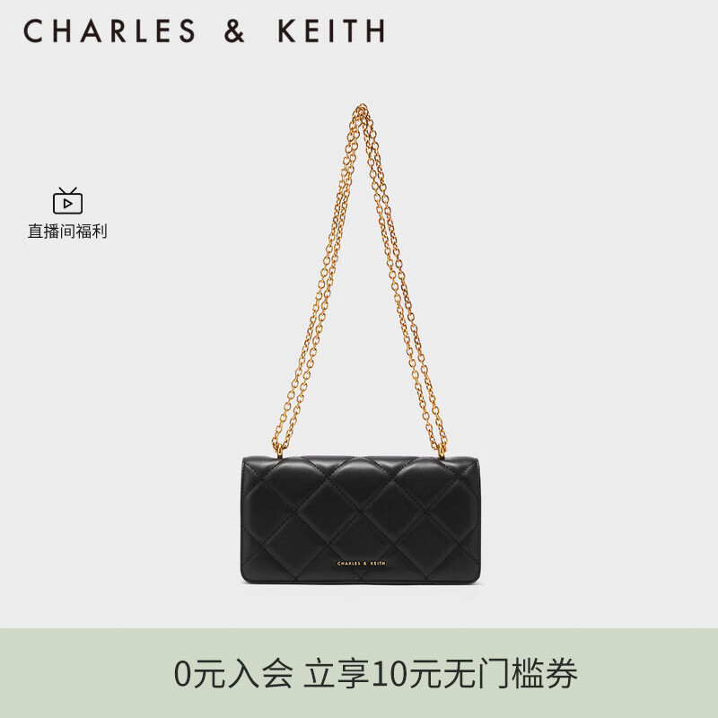 CHARLES&KEITH早春CK6-10680924包包女包油画菱格钱包 Black黑色 XS怎么看?
