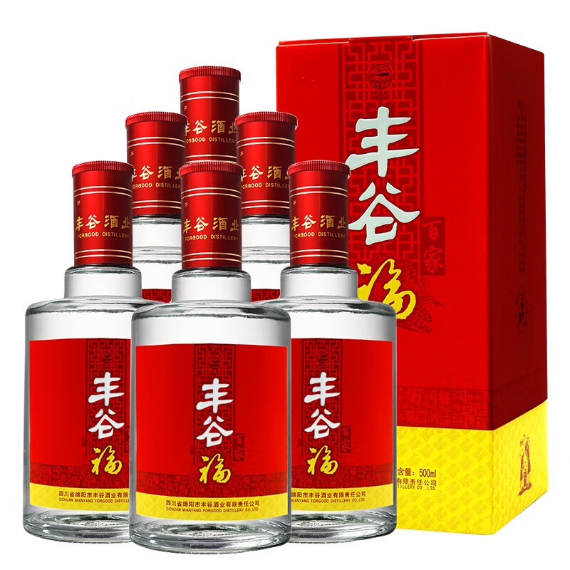 丰谷百家福 52度浓香型高度白酒宴客送礼口粮用酒 500ml*6瓶整箱