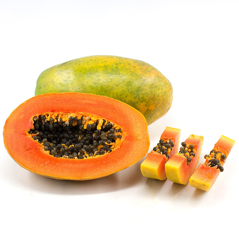 吧唧果广西 应季牛奶冰糖心大木瓜 青木瓜红肉 红心木瓜 -3斤