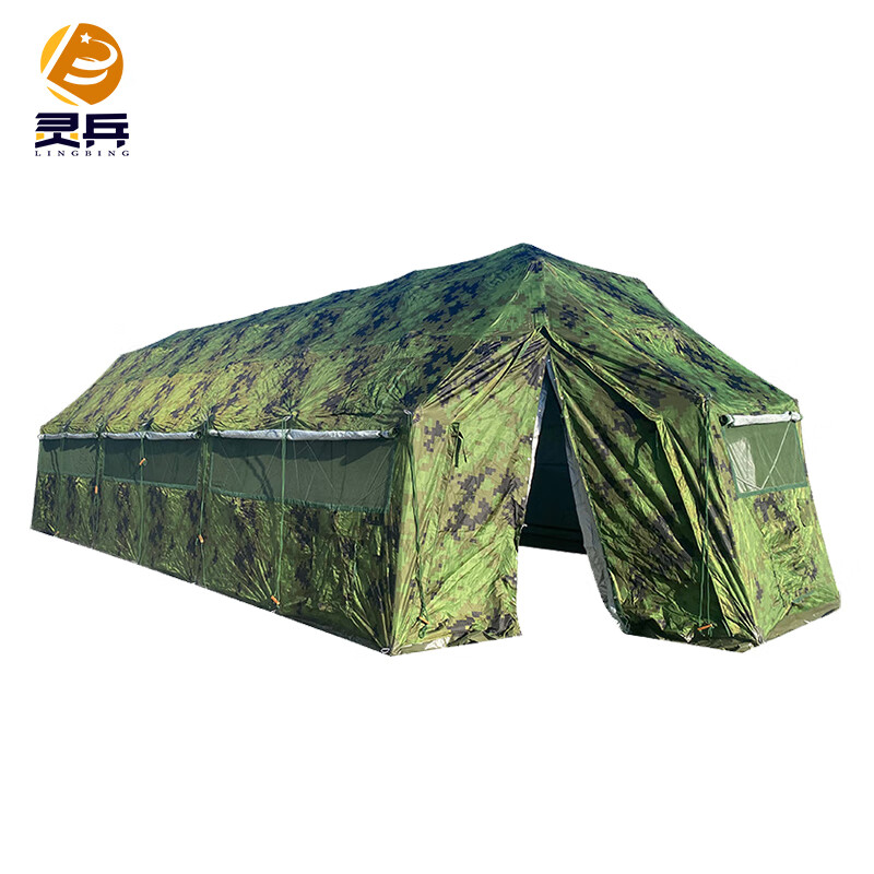 灵兵 折叠式框架帐篷 户外训练大型救灾帐篷 32平