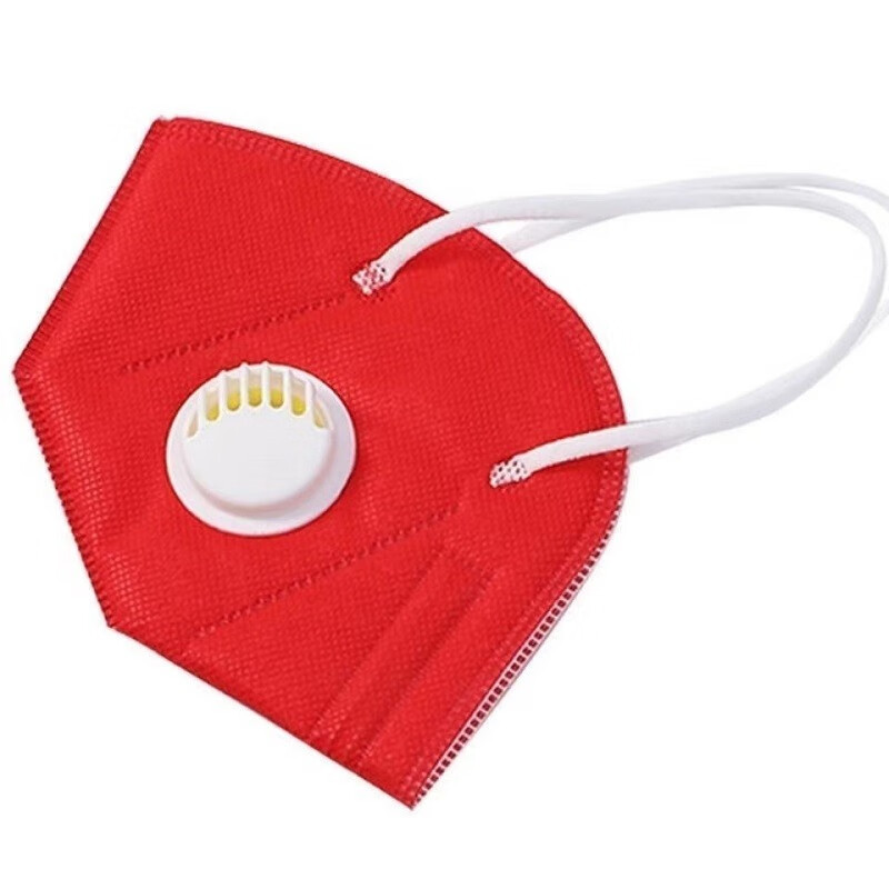 【jd健康】彩色kn95彩色口罩口罩带呼吸阀防尘透气时尚潮 红色 10只不