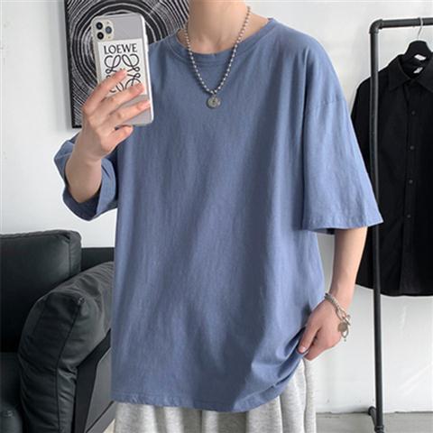 男士穿的加长上衣190cm加长版特大码200-300斤胖子男装橘色打底衫短袖