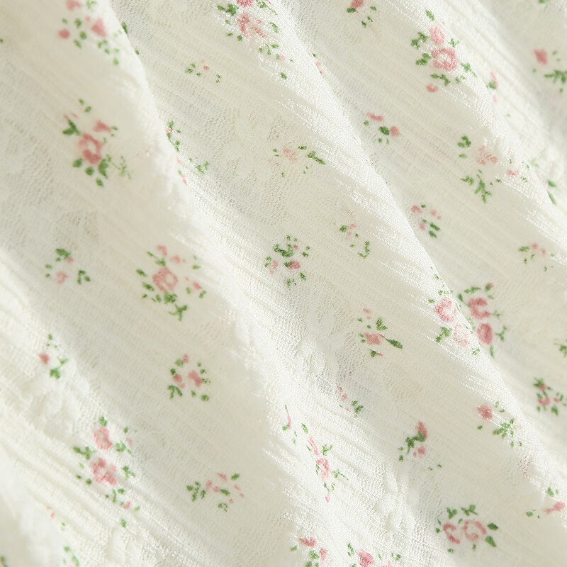 芬腾凉感睡裤女夏季绵绸短裤卡通少女宽松休闲薄款碎花可外穿家居裤 FC25960111米黄 M 建议:90-110斤