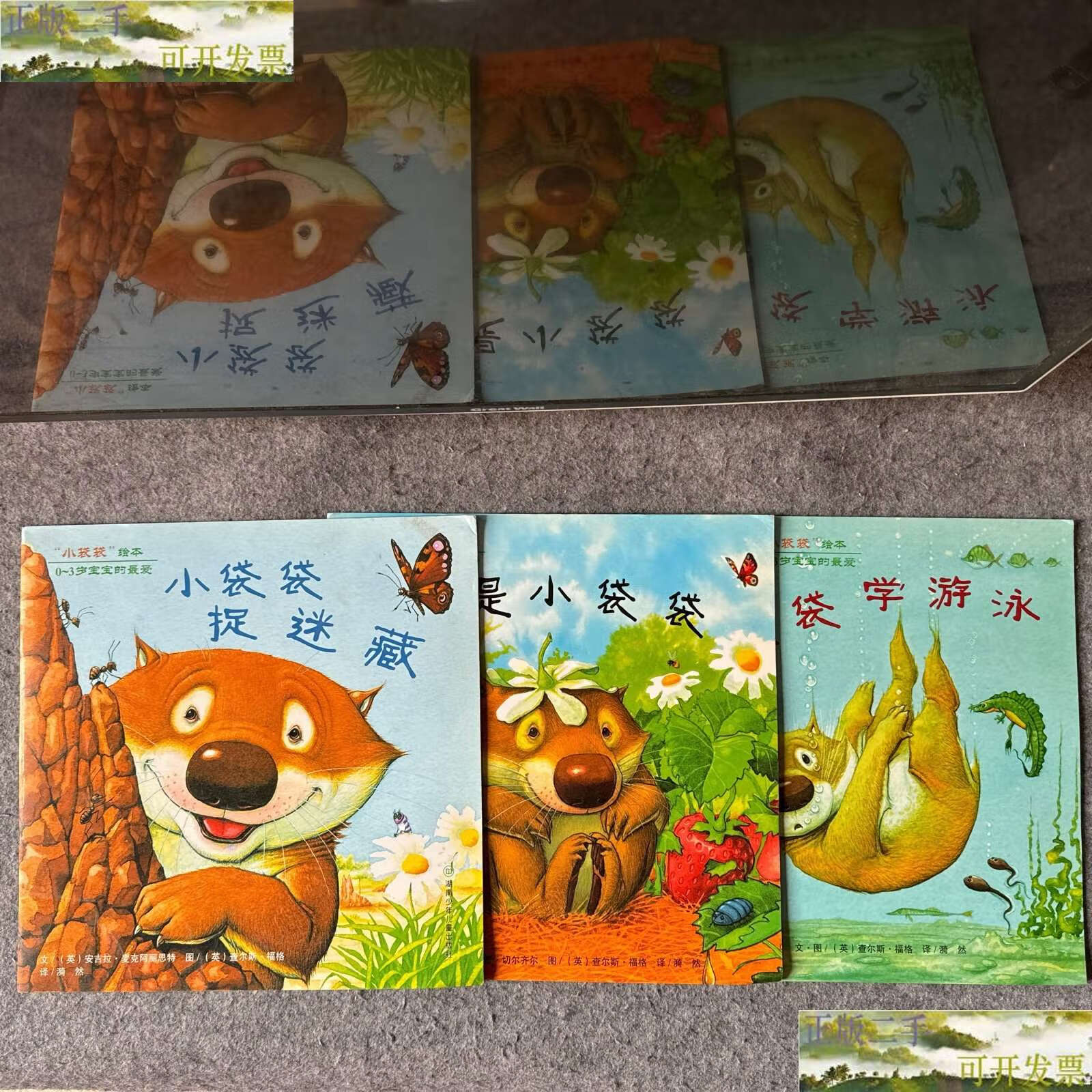 【二手9成新】小袋袋绘本(小袋袋学游泳 ,小袋袋捉迷藏,我是小袋袋)三