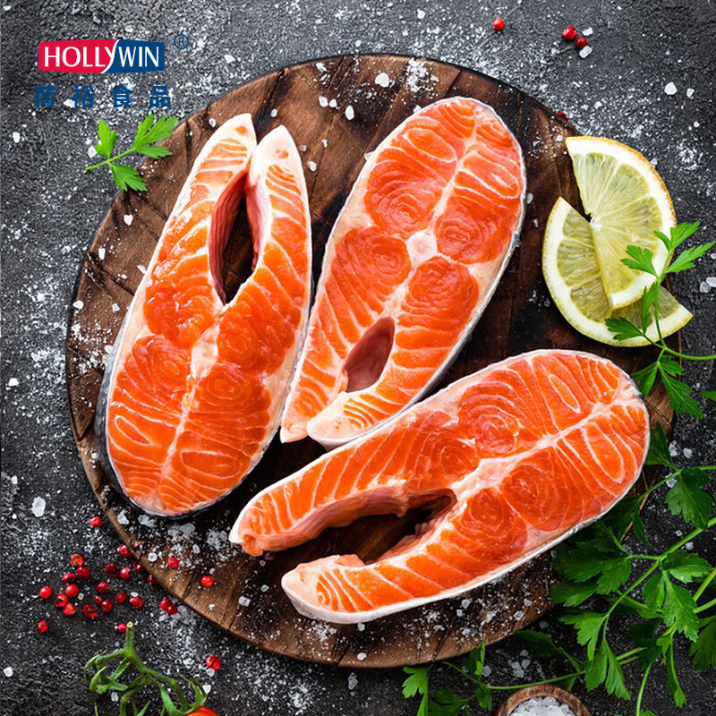荷裕食品智利冷冻轮切三文鱼扒(银鲑)1kg 不可生食 生鲜海鲜水产 轻食
