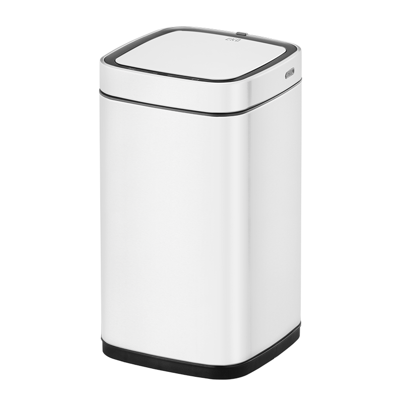EKO智能感應垃圾桶12L亞光白家用大號不銹鋼客廳廚房張若昀推薦9252