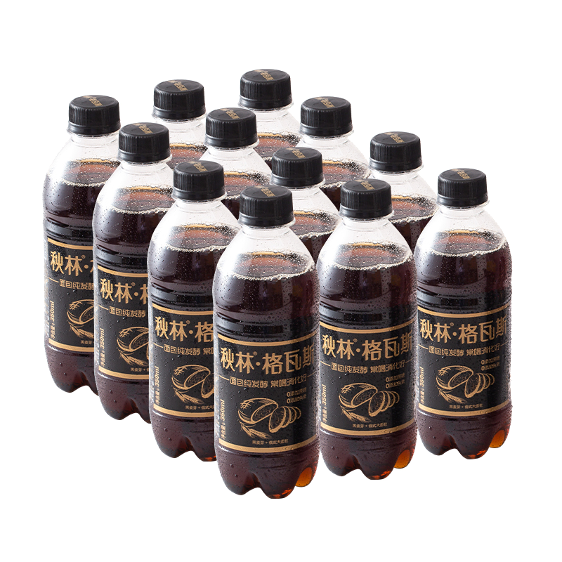 秋林·格瓦斯 秋林格瓦斯 黑麦芽大列巴面包发酵饮料350ml*12瓶整箱装哈尔滨特产