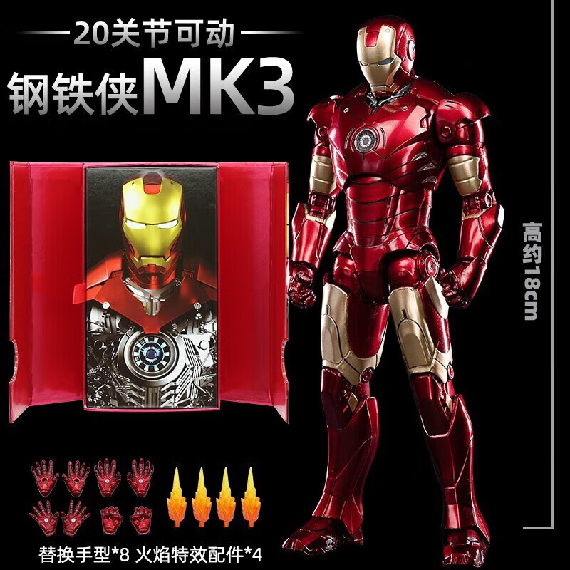 漫威（MARVEL）钢铁侠MK3手办十周年纪念版收藏可动模型摆件生日礼物14岁+