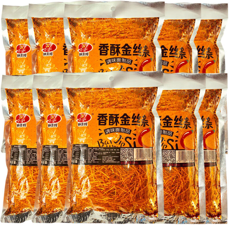 香酥金丝条辣条60g/袋 8090后童年怀旧零食网红麻辣香辣丝 60g*10袋