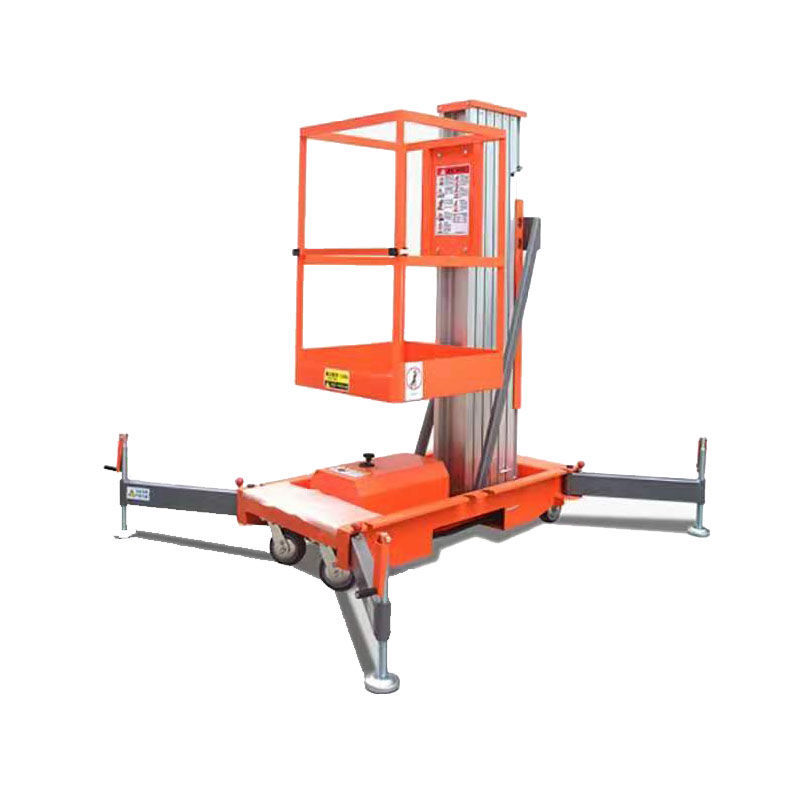 铝合金升降机电动液压高空作业装修移动式平台车小型电动云梯 单柱