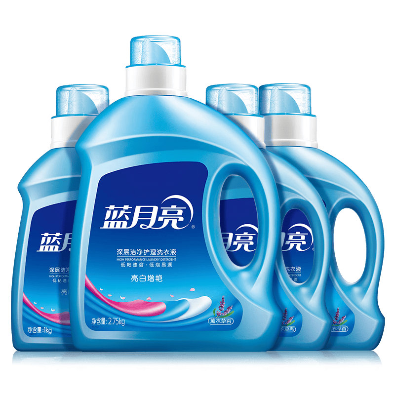 蓝月亮亮白洗衣液 薰衣草香 2.75kg瓶+1kg瓶*3 护色增艳 洁净去污易漂洗