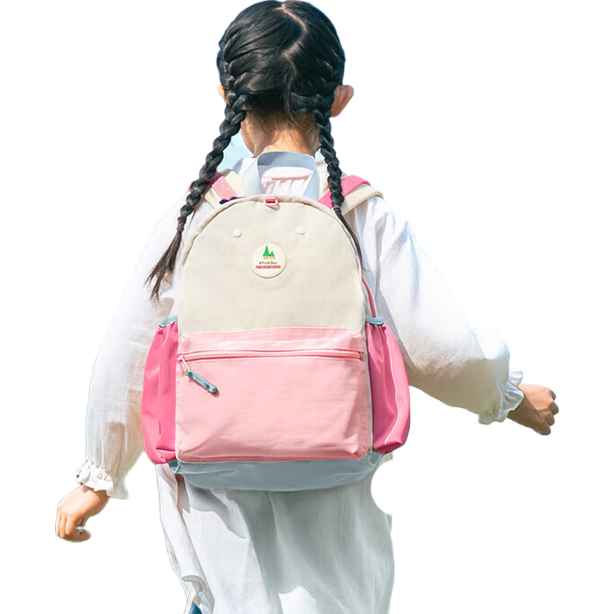 SHUKIKU兒童書包幼兒園背包防丟失輕便防潑水大容量雙肩包M碼 桃子果汁