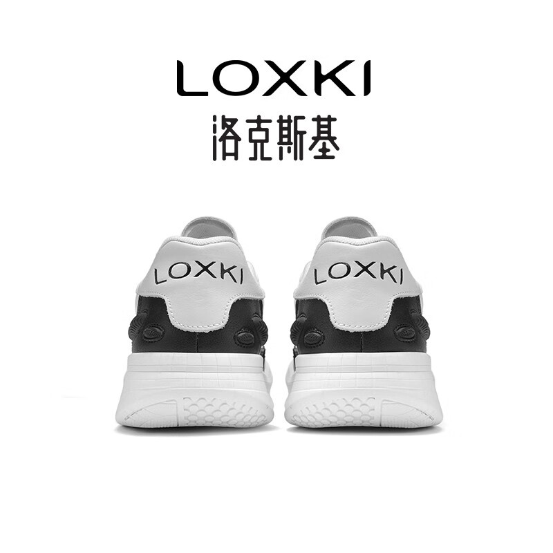 LOXKI(洛克斯基)Alpha小圆鞋Lite板鞋子男潮流简约百搭休闲鞋男 黑白 43