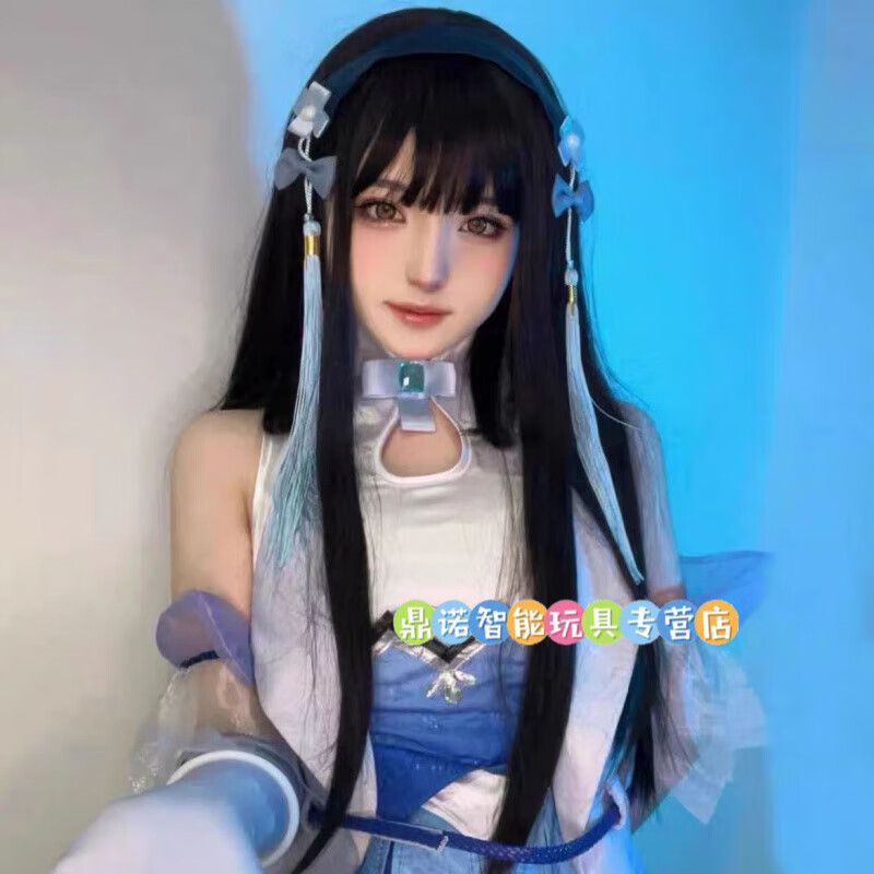 益宝小能手西施cos服全套王者荣耀幻纱之灵西施Cosplay动漫周边二次元卡通 西施套装+配件+假发 M