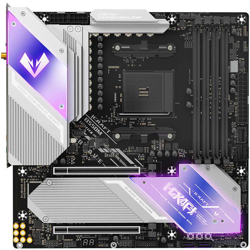 铭瑄（MAXSUN）MS-iCraft B550M 电竞之心主板 带背板/2.5G网卡支持5950X/5900X（AMD/B550/AM4）