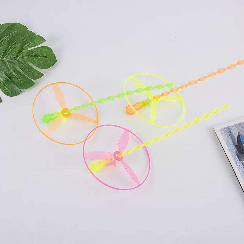 tatanice儿童手推竹蜻蜓玩具怀旧户外室内飞碟玩具50个装男孩女孩礼物