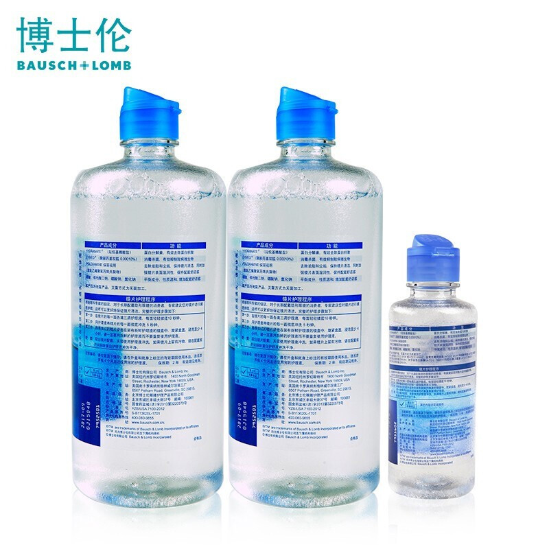 博士伦隐形眼镜护理液 清透355ml*2+120ml