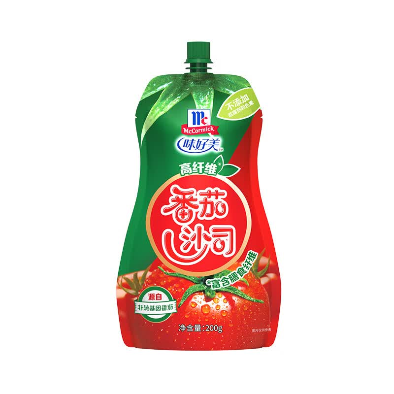 味好美（McCormicK）番茄沙司挤挤装 200g【高纤维/0添加防腐剂】意大利面酱披萨酱