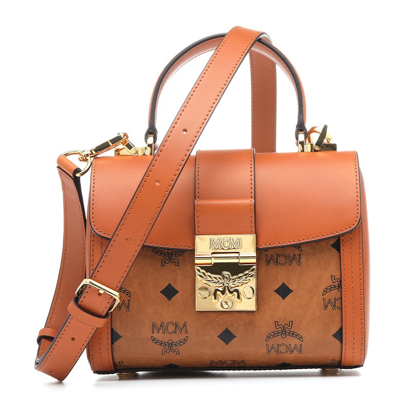 mcm女士印花logo单肩包手提包斜挎包 女包 mwebsxt02 棕色 均码