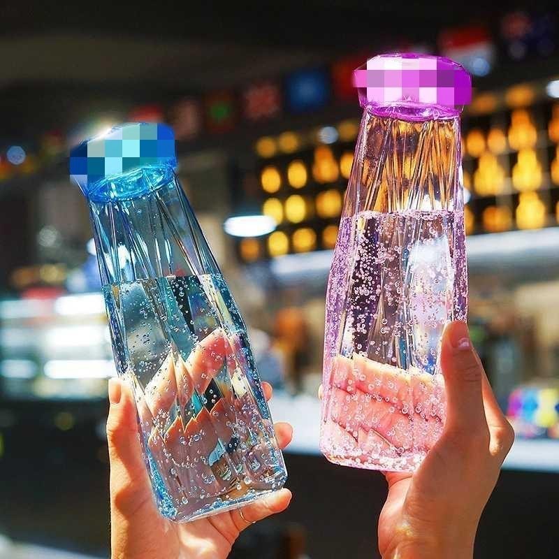 BURJUMAN创意水杯情侣款 玻璃水杯颜色随机 450ML 随机颜色 2个装