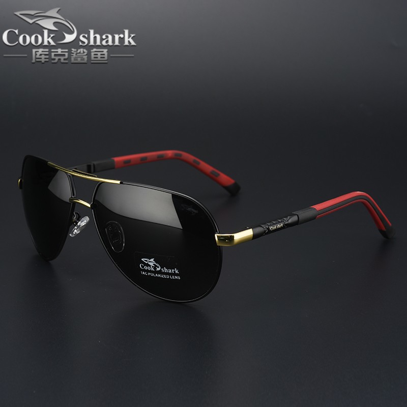 库克鲨鱼（CookShark）cookshark库克鲨鱼太阳镜男士偏光司机镜开车驾驶眼镜墨镜蛤蟆镜 黑色