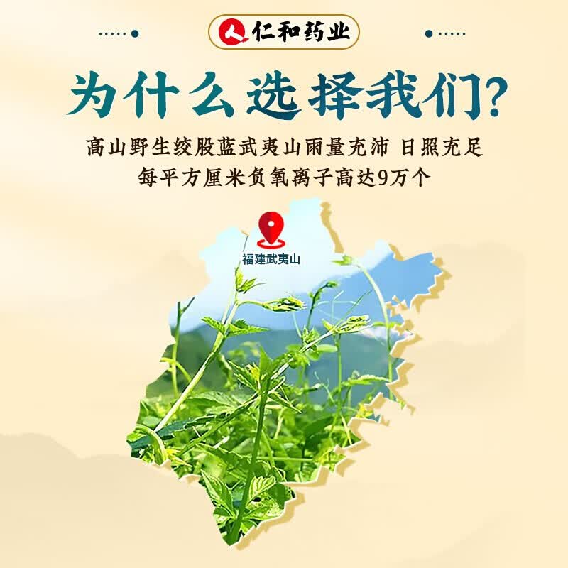 仁和药业 仁和潽园绞股蓝茶叶搭绞股蓝总苷胶囊绞股蓝总甙片养生茶送