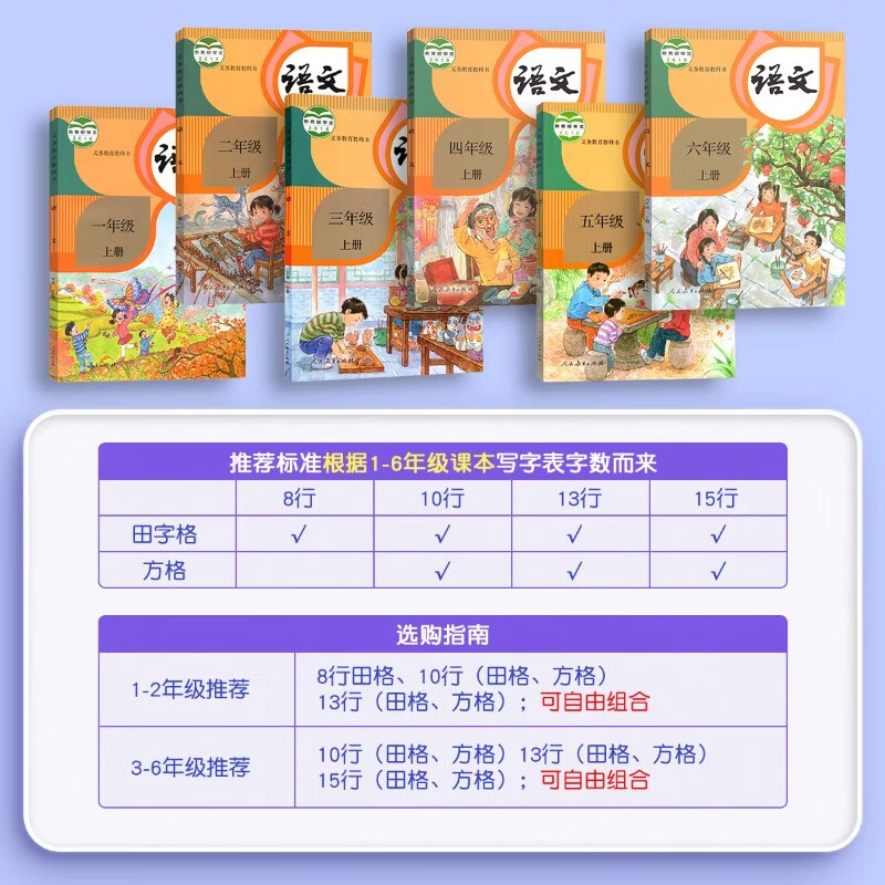 六品堂 小学生语文生字预习卡自粘一二三年级四五六通用上册下册生字表课前练习笔画训练单词卡片双面预习纸 【100张 15行田格自粘款】