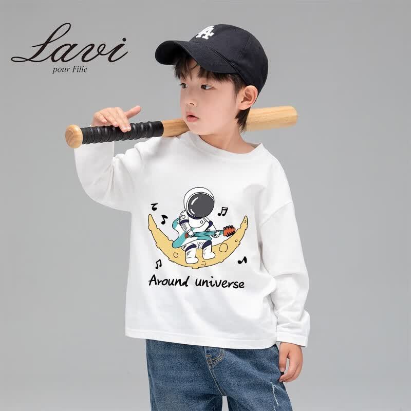 Lavi马骑顿童装旗下LAVI儿童秋款长袖t恤衣服卡通中大童上衣纯棉1 【纯棉长袖】白色太空 120使用感如何?