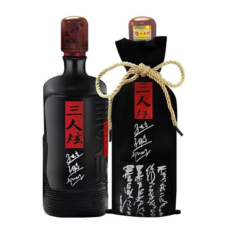 泸州老窖 三人炫52度浓香型白酒 粮食酿造口粮酒 非原箱 年份酒联系客服 52度 1000mL 4瓶 泸州老窖三人炫 非原箱