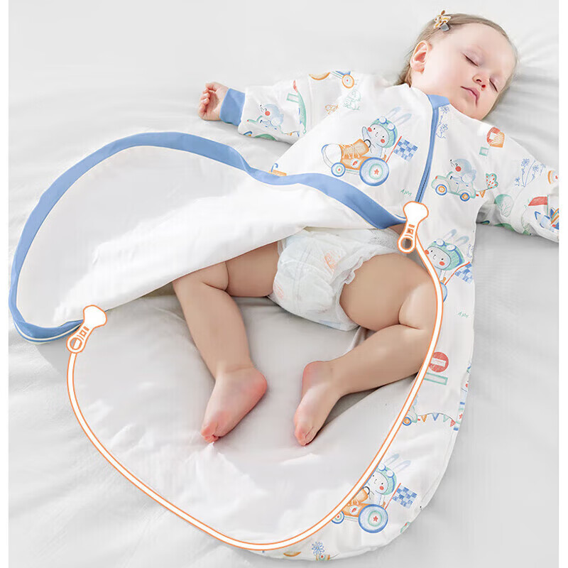 贝肽斯睡袋婴儿秋冬恒温新生儿童宝宝睡袋一体式防踢被惊跳包被衣连体2 飞驰 春秋双层-感温(20-26℃) S码建议身高55-70cm 年龄0-9个月