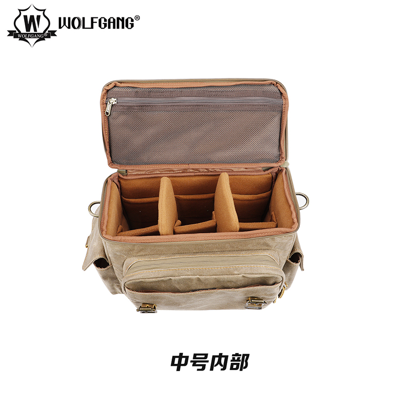 沃尔夫冈（WOLFGANG） 双肩背 单肩背 相机包 微单包 单反包摄影包 【DF-030中号单肩包】 佳能 尼康 索尼 富士单反/微单相机专用