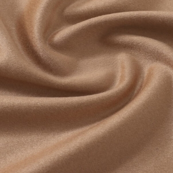 布华都 新款现货 纯羊绒面料高品质深驼单面短顺毛呢面料 大衣呢布料