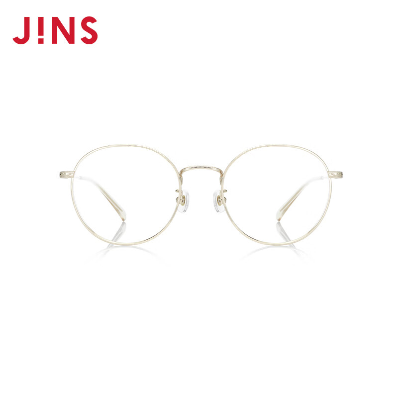 睛姿（JINS）含镜片金属框纤细潮流感近视镜可加配防蓝光片UMF22A210 195金色 1.60(较薄)