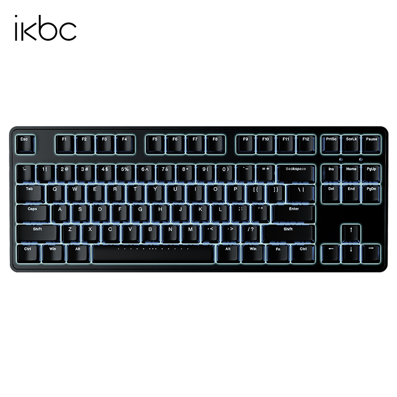 ikbc R300游戏键盘机械键盘樱桃键盘背光电竞办公cherry轴樱桃机械键盘87键pbt可选 R300TKL白光有线87键 黑轴