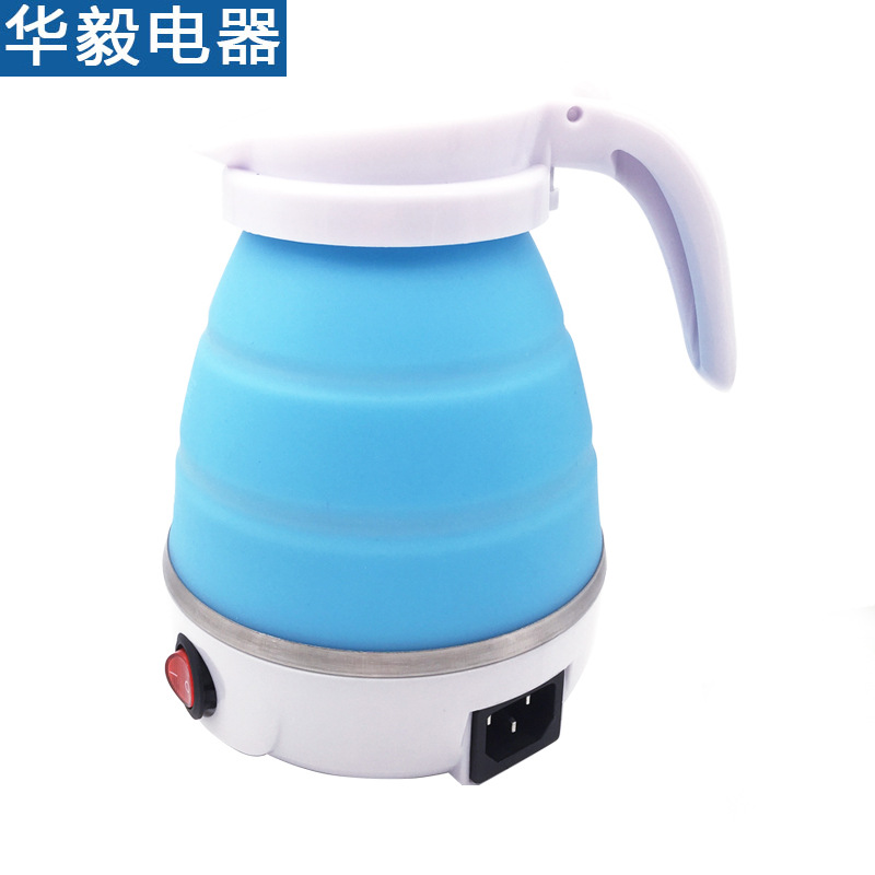 dmima折叠水壶硅胶便携烧水壶烧水壶可折叠电热水壶 蓝色 国标220v