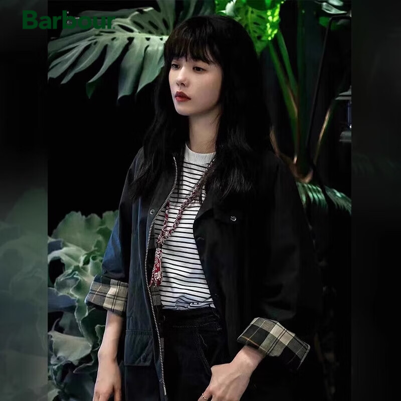 Barbour装腔启示录蔡文静同款 日版Barbour OS bedale油蜡夹克风衣外套 Sage鼠尾草【黑标OS Bedale】 S 36