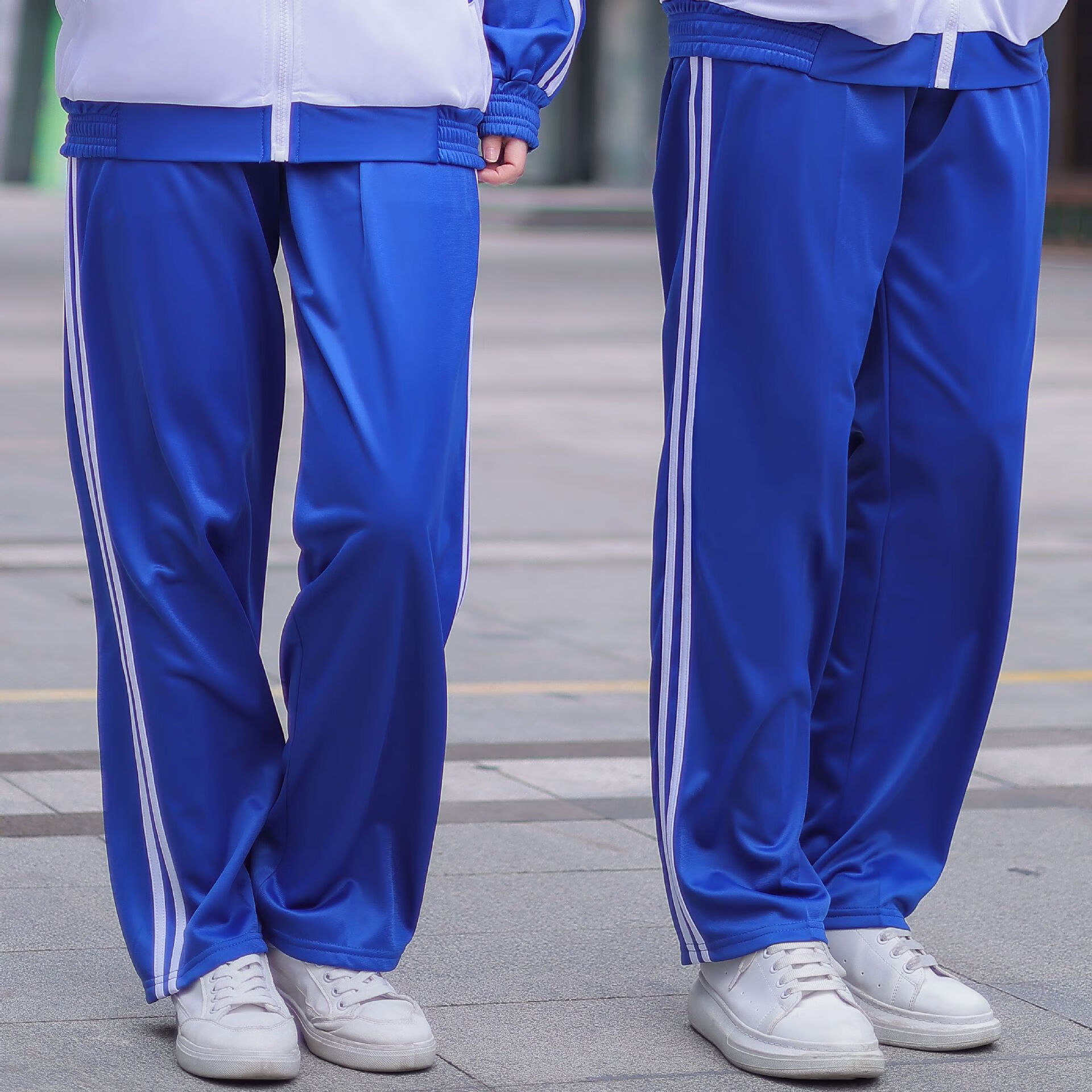 浪莎匆匆那年蓝白校服套装女大学生初中中生网红同款运动会开幕式服装 长裤 180cm[身高172-180米]属于什么档次？