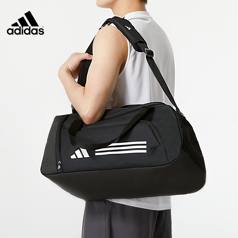 阿迪达斯 （adidas）健身包休闲运动包单肩包男女大容量手提斜挎包篮球包旅行包 黑色