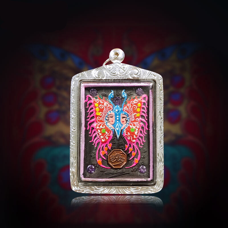 古珍 泰国佛牌 古巴杰士纳大师 粉牌 银壳送长辈妈妈老婆女朋友礼物