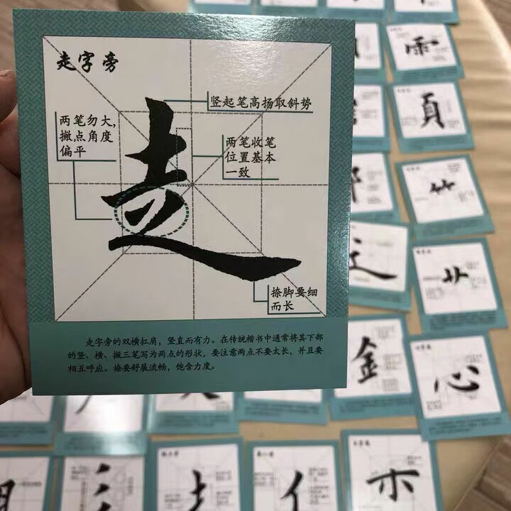 田英章体田楷笔画双面欧阳询欧体楷书偏旁部首贴楷书字帖卡练习卡 帖