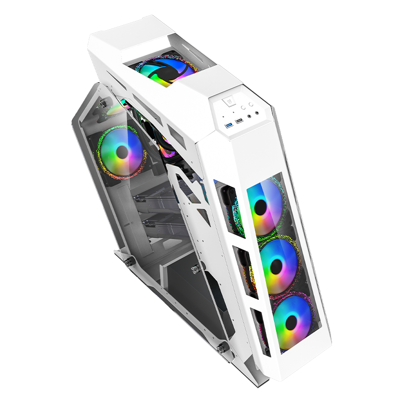 玩嘉 大咖pro电脑机箱atx大板水冷机箱全侧透游戏主机箱网吧异型机箱