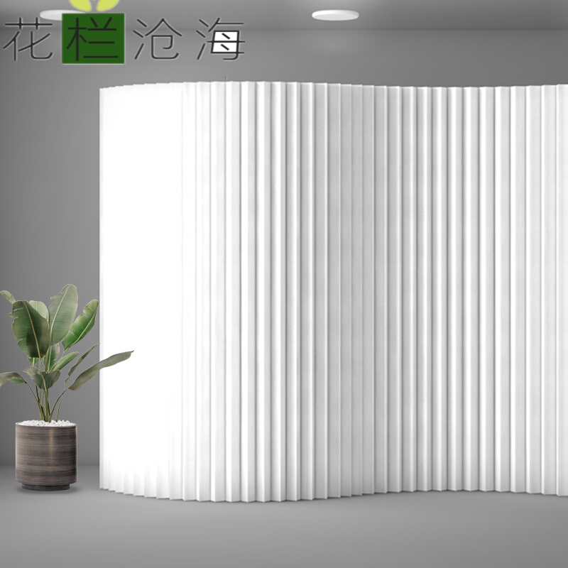 创意白色折叠屏风隔断风琴纸墙展厅活动伸缩高隔断墙移动挡板定制