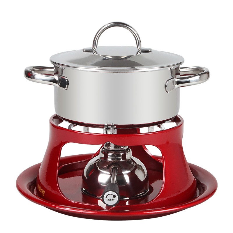 kisag瑞士单人小火锅炉充气分体式别墅花园庭院一人一锅火锅炉 红色