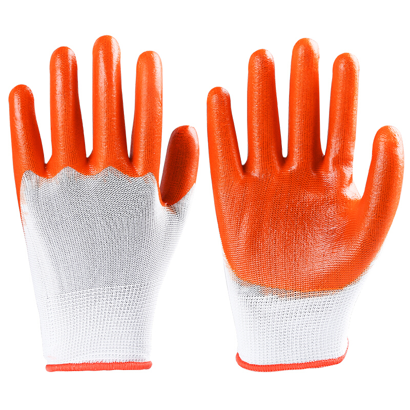 36双尼龙浸胶pvc半挂牛筋耐磨耐油劳保男女五金劳保工人手套 升级