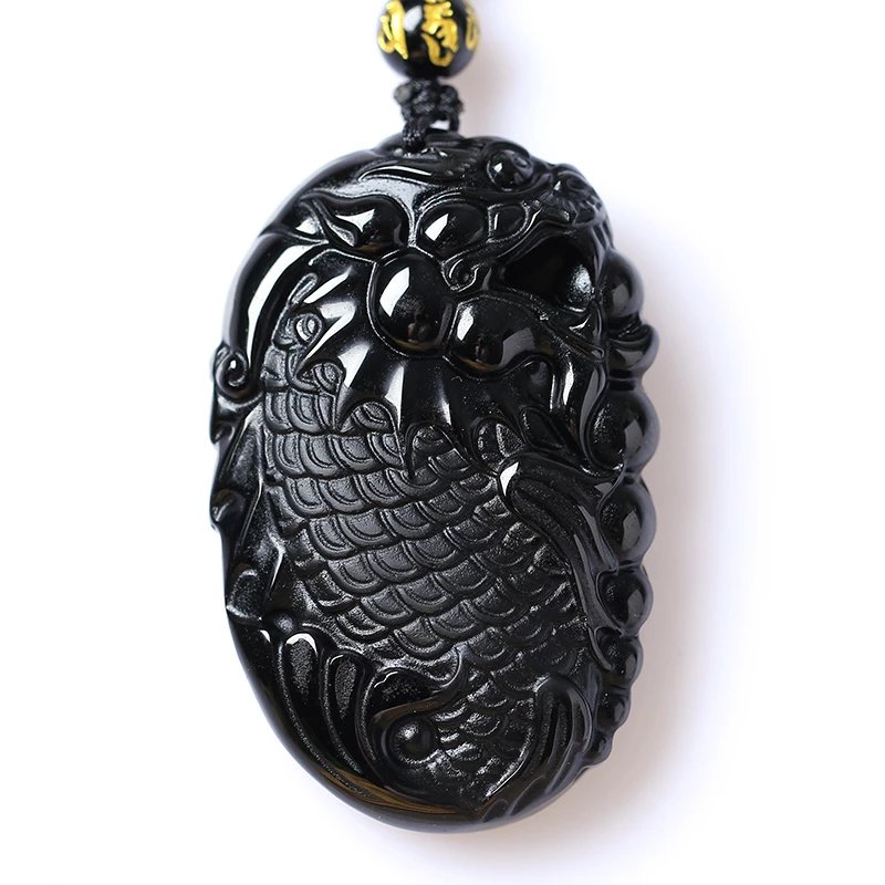 黛莱妮玉井记 龙鲤项链灵鳌宝吉懿吊坠鳌鱼鱼冰种黑