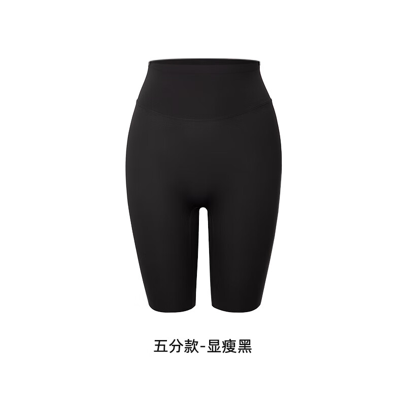 曲线主义三五分瑜伽鲨鱼裤女外穿春秋季薄款高腰收腹打底裤 【五分裤】显瘦黑 1条 M 码(推荐100-120斤)
