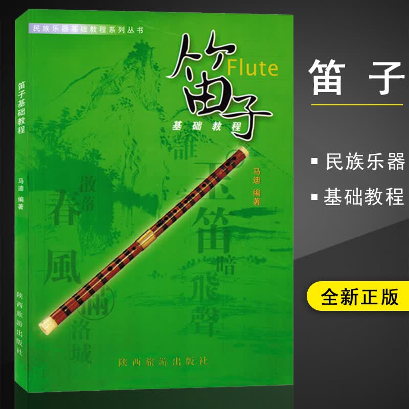正版 笛子基础教程 民族乐器基础教程系列丛书 马迪编著 初学 笛子初级入门教材 音乐书籍 陕西旅