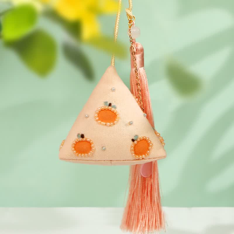 暖猫端午节手工diy材料包香囊香包平安符刺绣随身挂件创意礼物 桔子