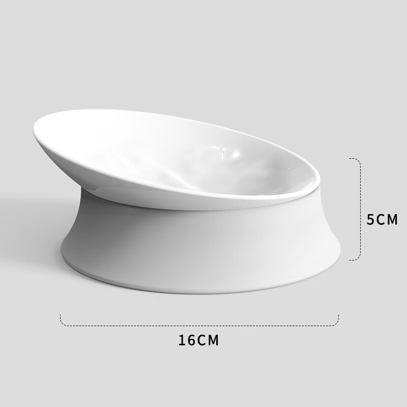 SUPERDESIGN猫碗猫食盆猫咪水碗大口径猫粮碗宠物斜口防滑防打翻小型犬吃饭盆 象牙白A5密胺【店长推荐】