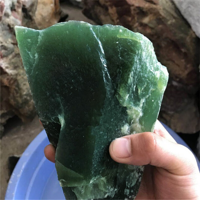 随峰玉石原石 岫玉毛料180 岫玉边角料籽料原石裸料 雕刻摆件挂坠1斤